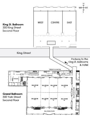 The king street ballroom is connected to the second floor via elevated pedway