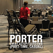 RBC Place London porter setting up the ballroom for an event