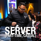 now hiring event servers for fall 2025