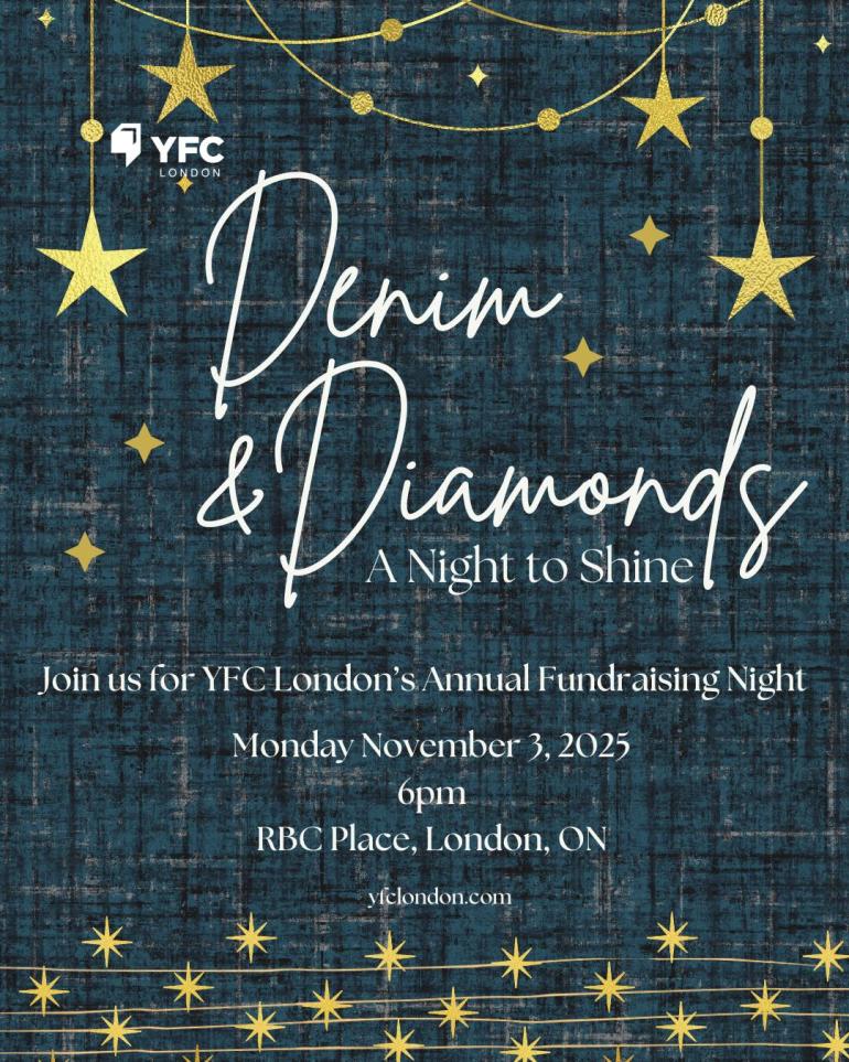 event poster for Denim & Diamonds event at RBC Place London