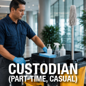 now hiring part-time casual custodian