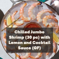 Chilled Jumbo Shrimp (30 pc) with Lemon and Cocktail Sauce (GF)