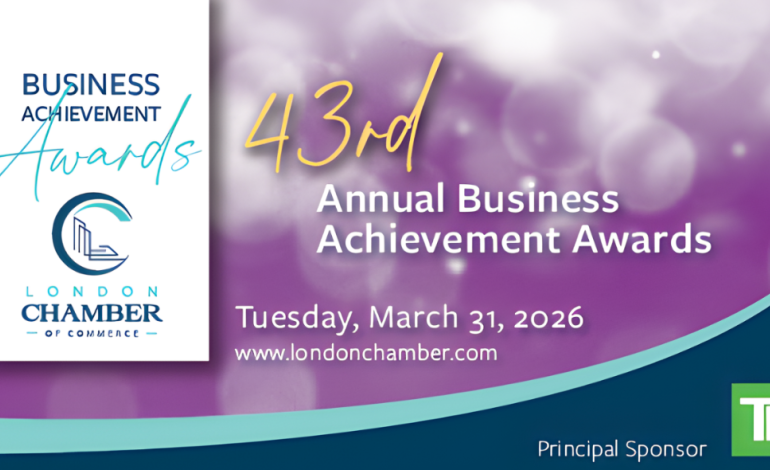 London Chamber of Commerce 2026 Business Achievement awards taking place at RBC Place London on March 31, 2026
