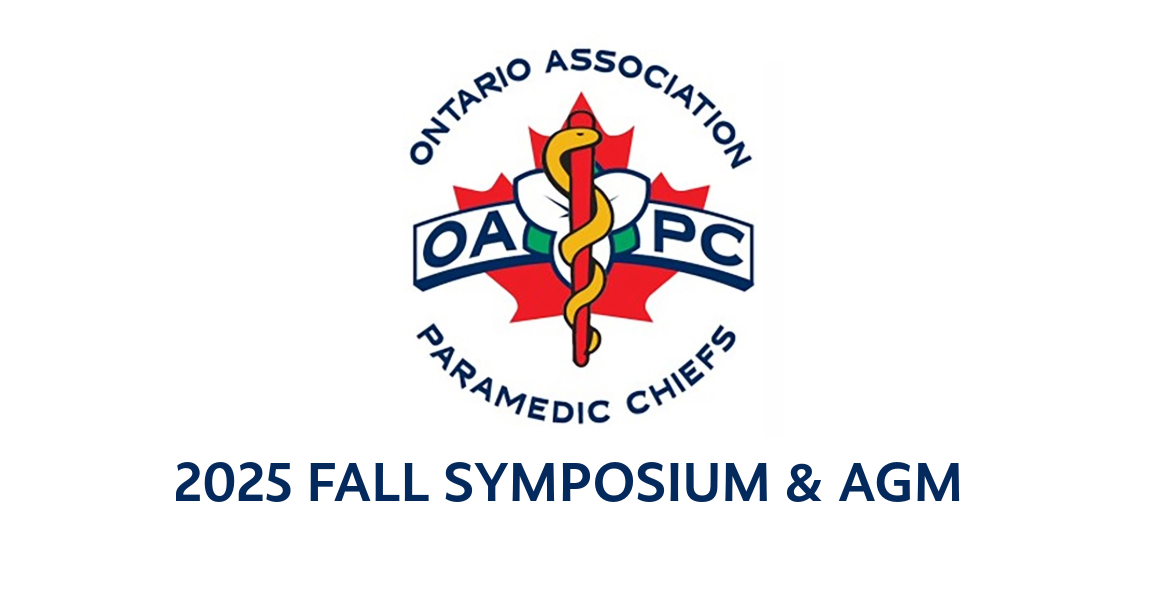 Ontario Association of Paramedic Chiefs Logo + 2025 Fall Symposium & AGM + September 22-25, 2025