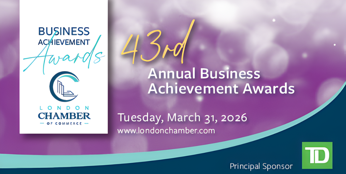 London Chamber of Commerce 2026 Business Achievement awards taking place at RBC Place London on March 31, 2026