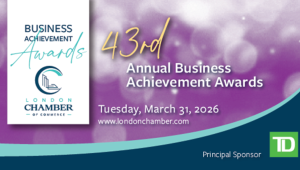 London Chamber of Commerce 2026 Business Achievement awards taking place at RBC Place London on March 31, 2026