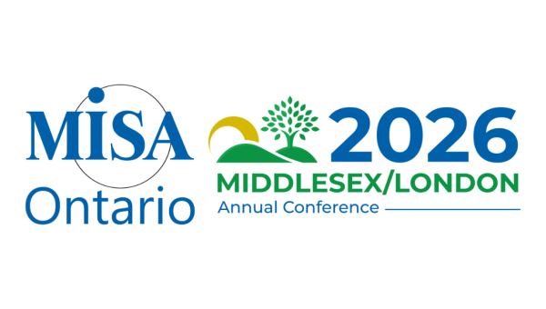 MISA Ontario logo alongside 2026 Middlesex/London Annual Conference branding with a green tree and yellow sun graphic.