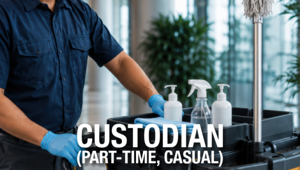 now hiring part-time casual custodian